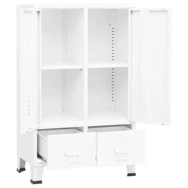 vidaXL Wardrobe Black Sheet Metal Medium Adjustable Shelves