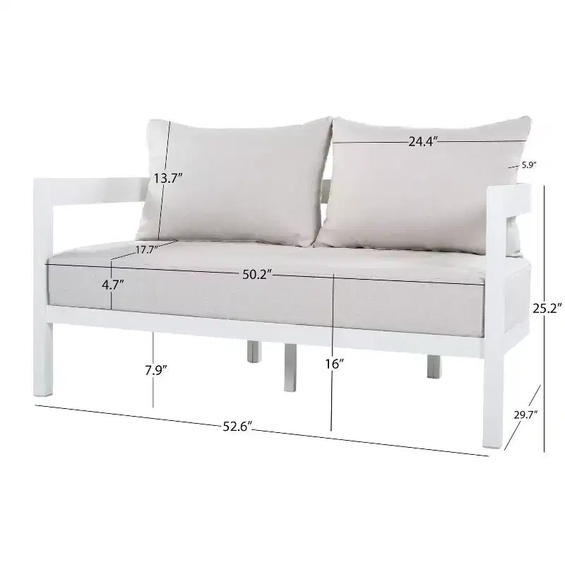 Christopher Knight Home Althea 5 Piece Modern Outdoor Curved Aluminum Conversation Set with Glass Coffee Table