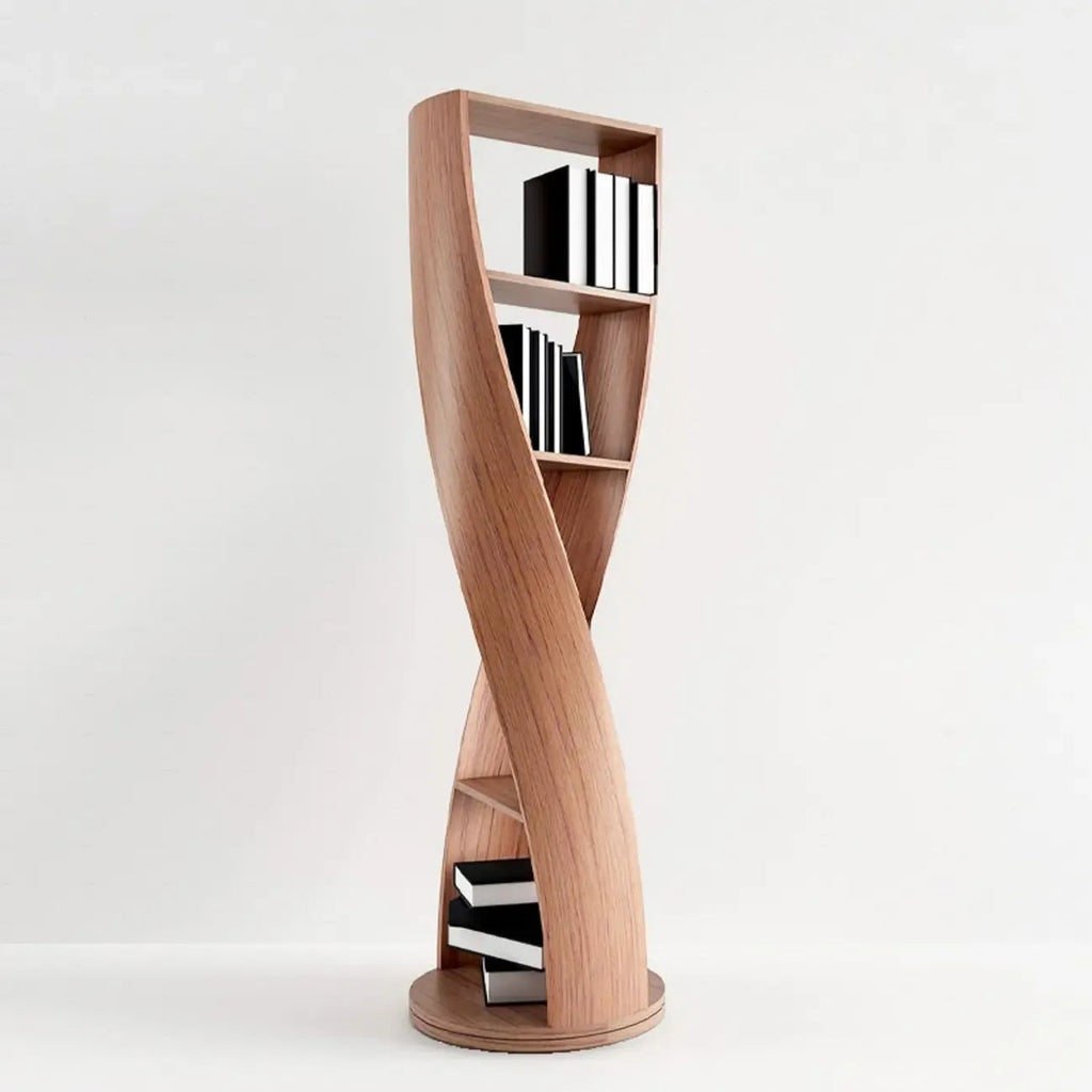 Contemporary Hourglass 5-tier Wooden Vertical Bookcase