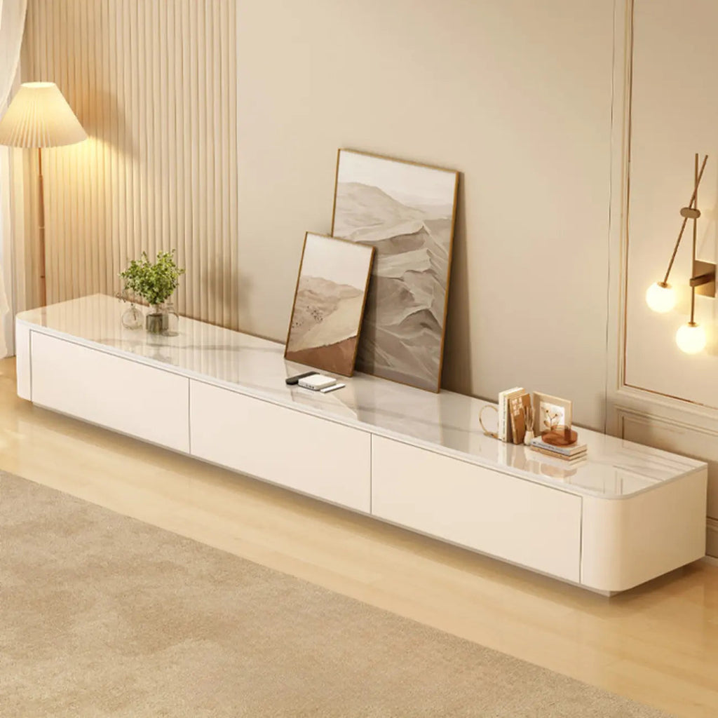 Modern Wooden TV Stand with Drawers and Cable Management