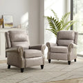 2 Set Modern Padded Seat Recliner Chair with PU Leather/Fabric