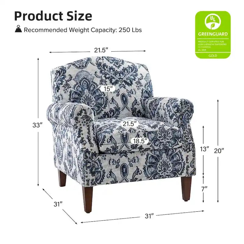 Giampiero Living Room Armchair with Nailhead Trims Set of 2 by HULALA HOME