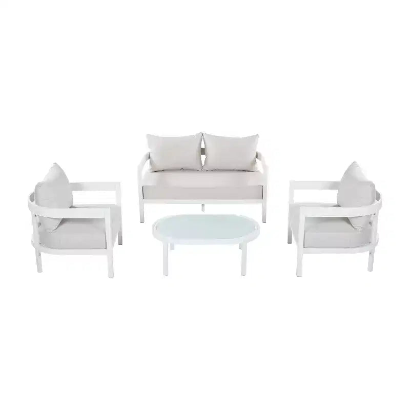 ModernLuxe 4/5pcs Outdoor Sofa Set Patio Conversation Furniture Set Seating Group with Coffee Table, Weather-Resistant Cushion&Rust-Resistant Frame