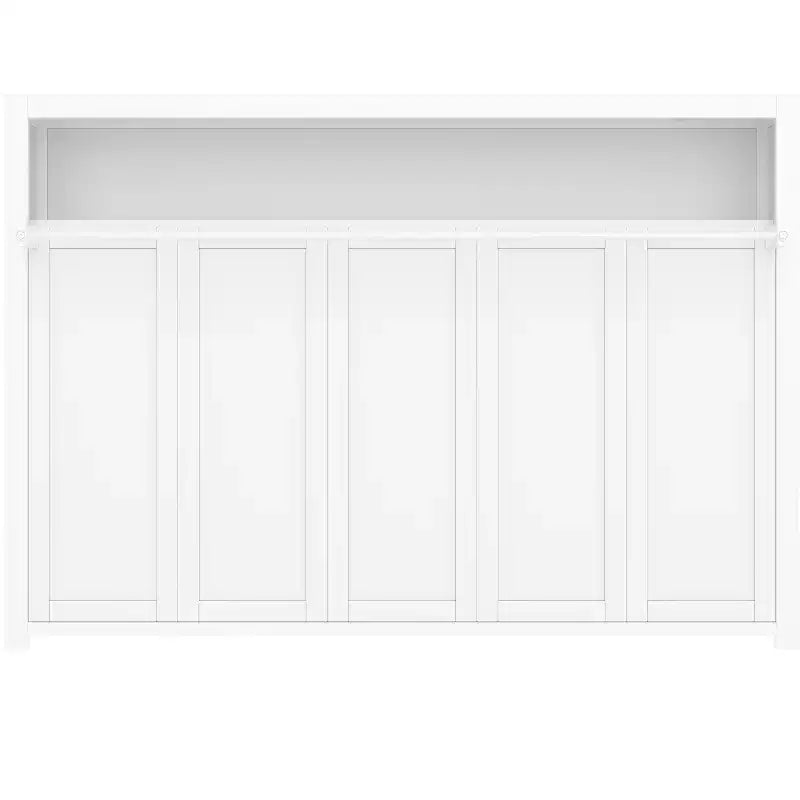 Twin Size Murphy Bed with Shelves, Metal Wall Bed with Foldable Design for Small Space