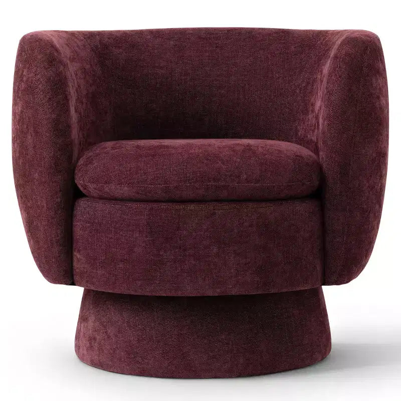 Set of 2 Modern Swivel Barrel Chair with Upholstered Fabric, 360 Rotating Accent Lounge Chair for Living Room, Bedroom-Panipeachy