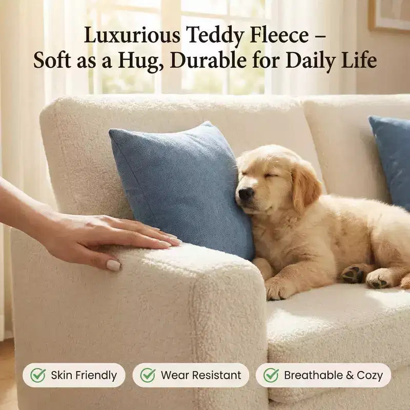 83W Modern 3-Seater Sofa with Deep Seat, Soft Fabric, Wide Armrest, Removable Washable Cushion Cover