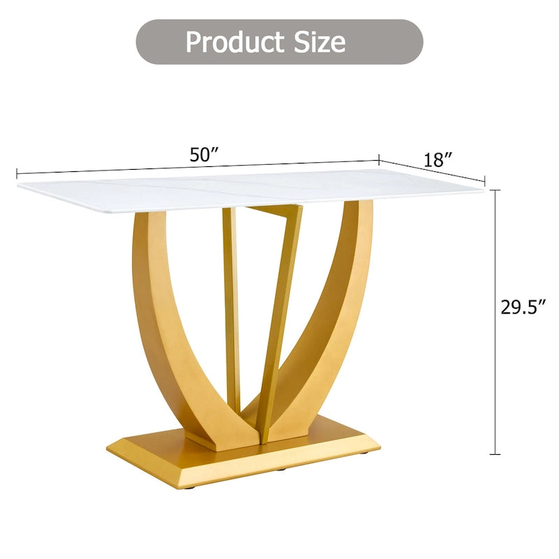 Modern and simple rectangular glass console table