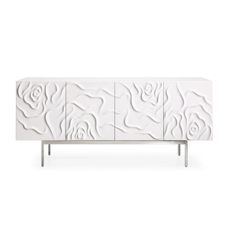 Modern White High Gloss Buffet with Soft-Close Doors