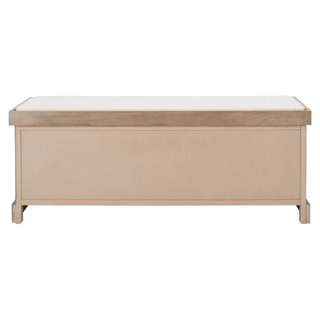 SAFAVIEH Fiorello 3-Drawer with Cushion Storage Bench - 47.3 W x 15 L x 19 H - 47Wx15Dx19H