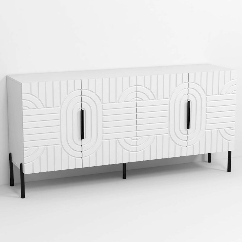 Chic Elegance 63-Inch White TV Stand - Fits Up to 65 TV - 63 in Width