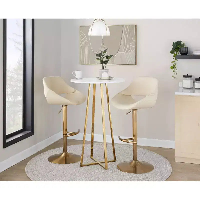 LumiSource Set of 2 Fabrico Adjustable Barstools PU