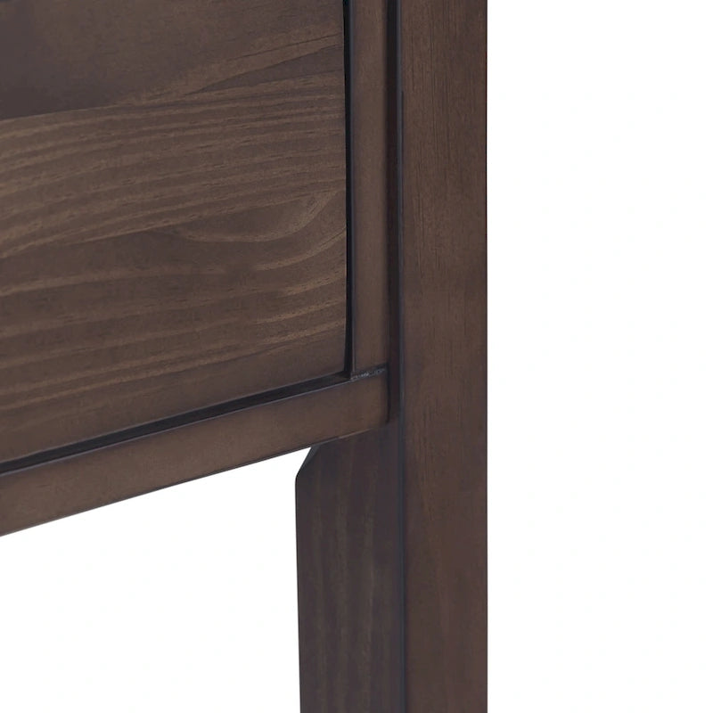 60-Inch Wide Solid Wood Contemporary 3-Drawer Console Table in Warm Walnut Brown