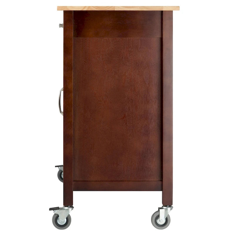 Desserte de cuisine avec abattant, noyer et naturel, 42,72 x 18,9 x 35,43 pouces