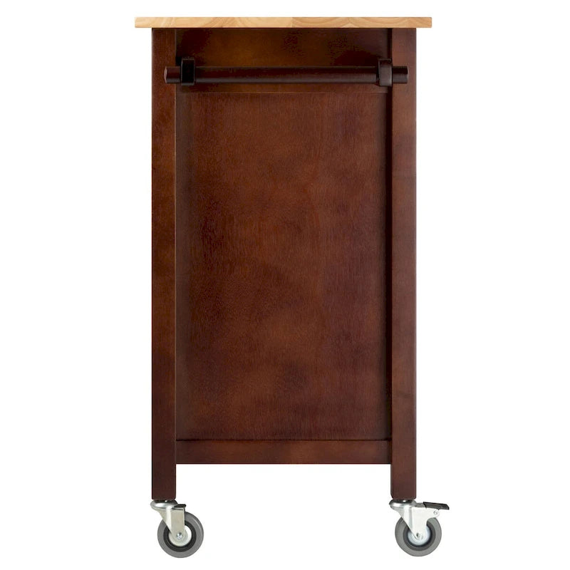 Desserte de cuisine avec abattant, noyer et naturel, 42,72 x 18,9 x 35,43 pouces