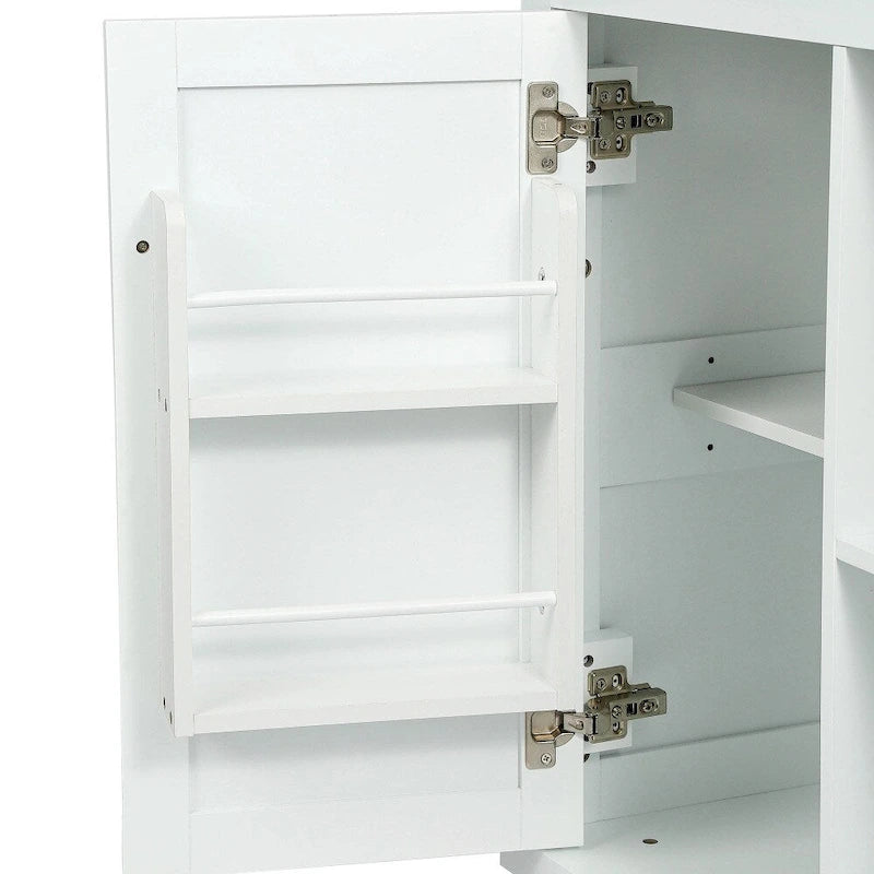 Îlot de Cuisine Roulant avec 5 Roues, Meuble de Rangement et 3 Tiroirs