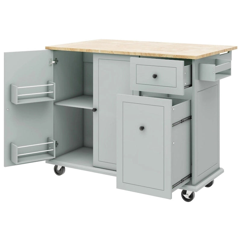 Dessert roulante de cuisine de 137 cm avec abattant en bois