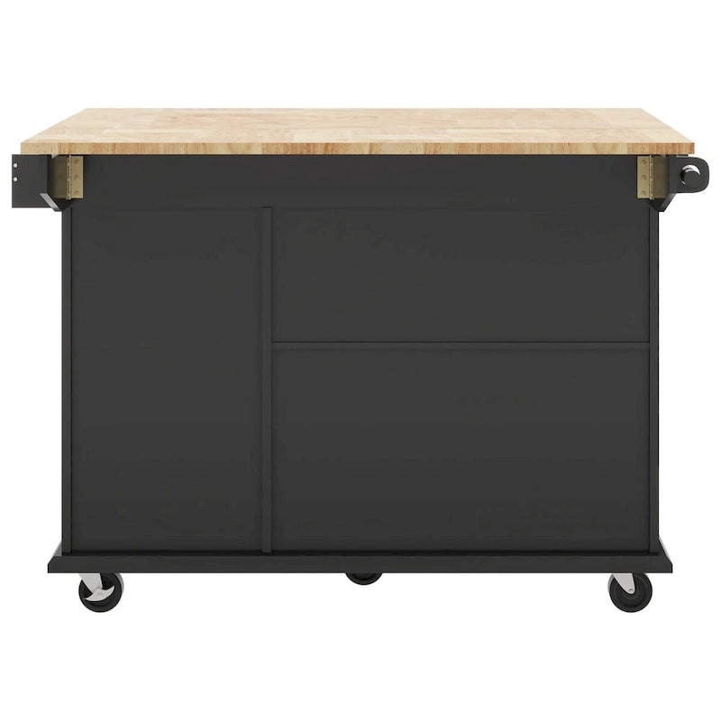 Dessert roulante de cuisine de 137 cm avec abattant en bois