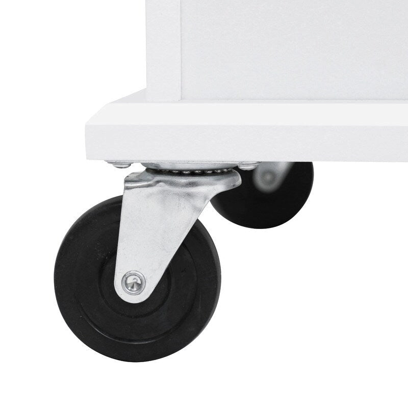 Îlot de cuisine avec chariot de cuisine roulant à abattant et étagère de rangement interne