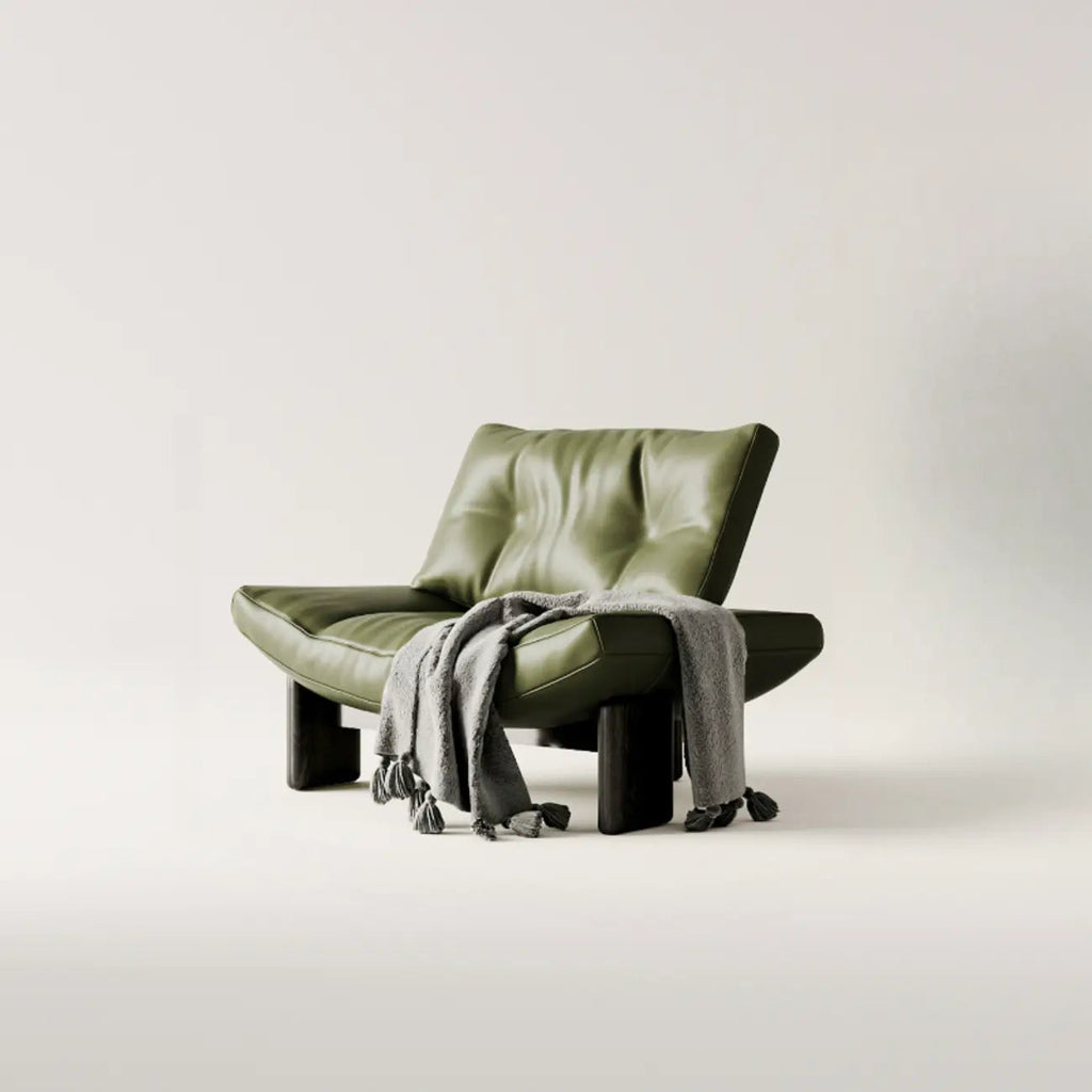 Contemporary Black Tufted Armless Chenille Accent Chair
