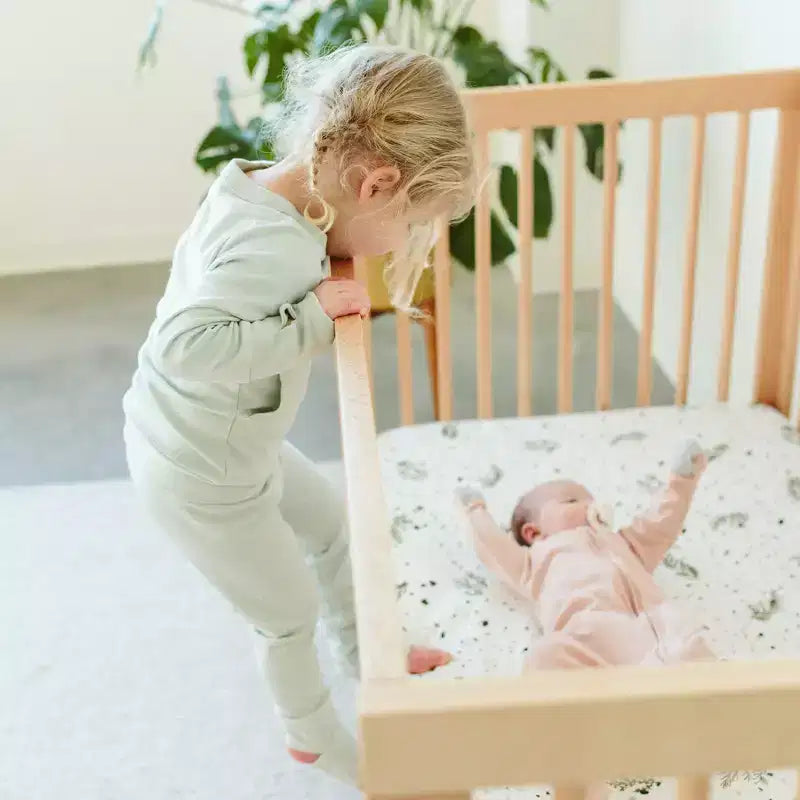 3-in-1 Convertible Crib, Solid European Beechwood, GREENGUARD Gold Certified, Made in Italy