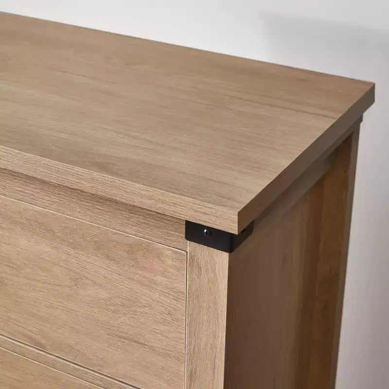 Farmhouse 7 Drawer Dresser For Bedroom, 31.4 Tall Dressers & Dresser, Rustic Wood Dresser With Metal Handle, Storage Organizer Closet For Bedroom