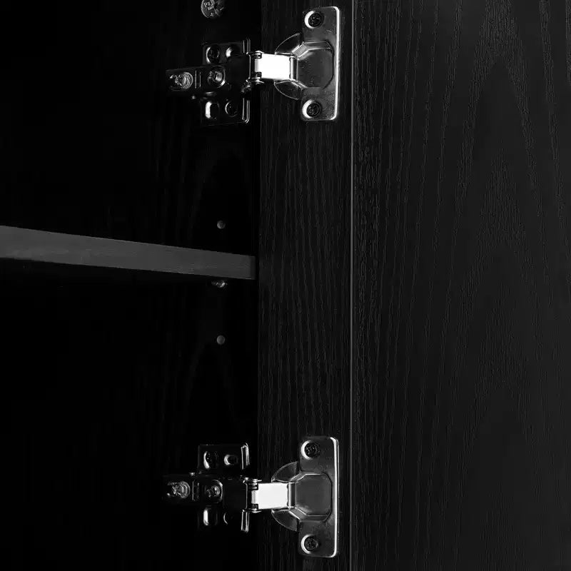 GDFStudio Roy Farmhouse Wooden TV Stand with Sliding Tambour Door and Adjustable Storage