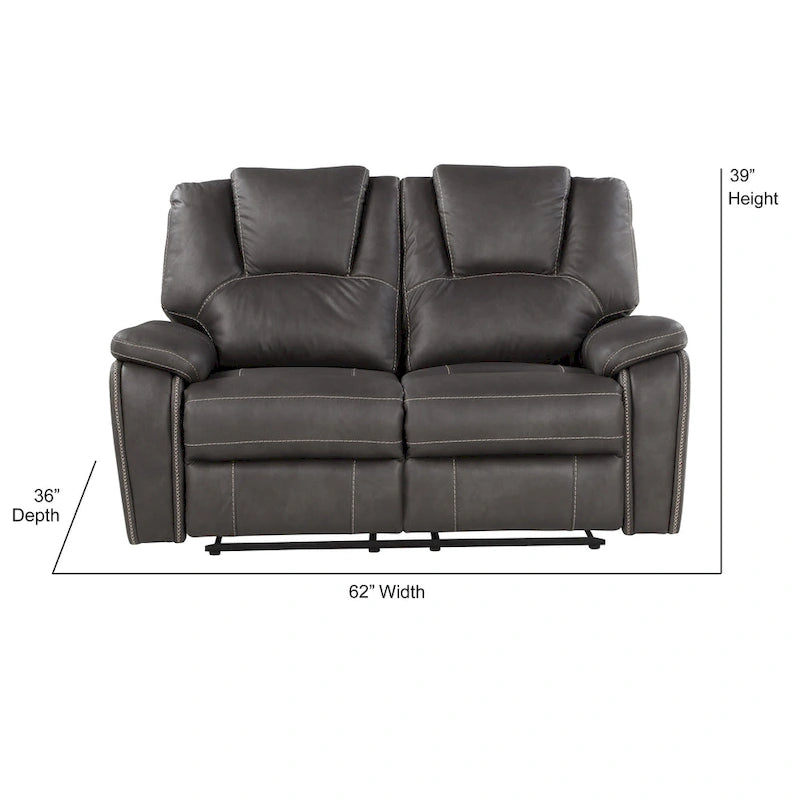 Steve Silver Kameryn Faux Leather Manual Reclining Loveseat