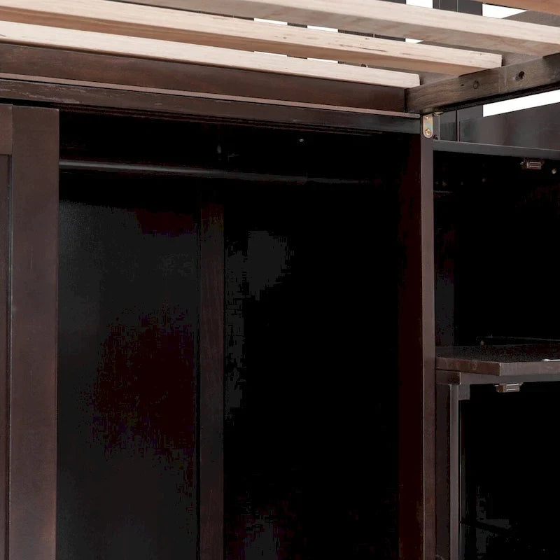 Double Twin Loft Beds with Wardrobes and Staircase