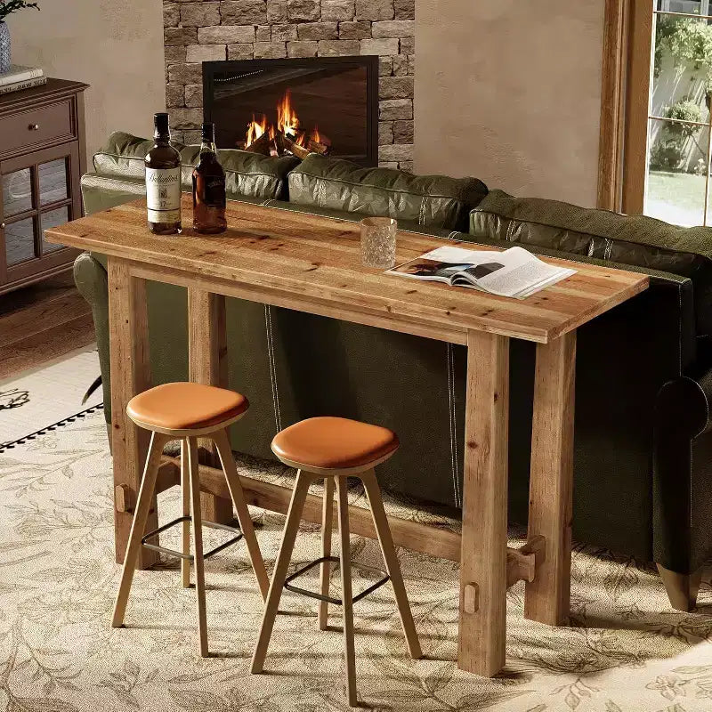 63-Inch Solid Wood Bar Height Pub Table for Kitchen, Caf¨¦ or Restaurant