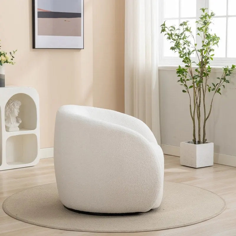 SEYNAR Modern Glam Upholstered 360 Degree Swivel Accent Armchair Set of 2