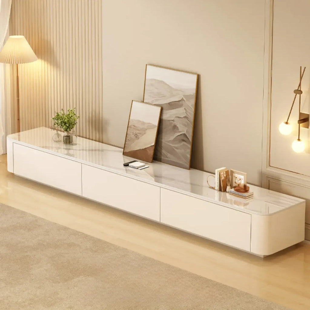 Modern Wooden TV Stand with Drawers and Cable Management