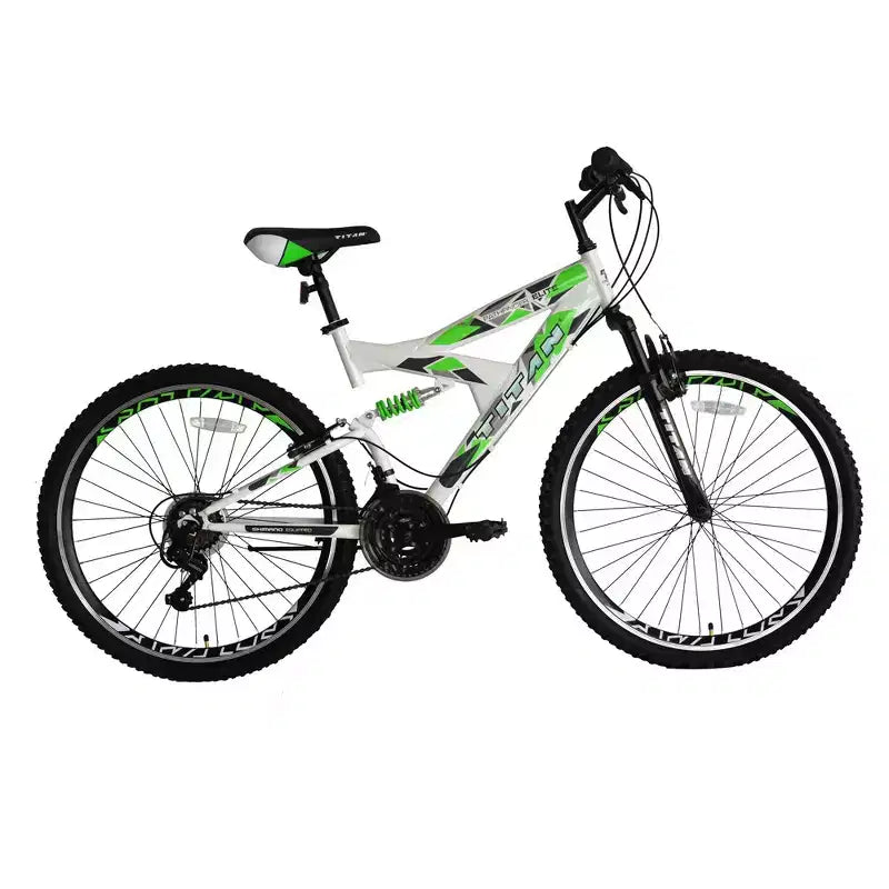 Titan Pathfinder Mens 21-Speed All Terrain Mountain Bike with Dual Suspension
