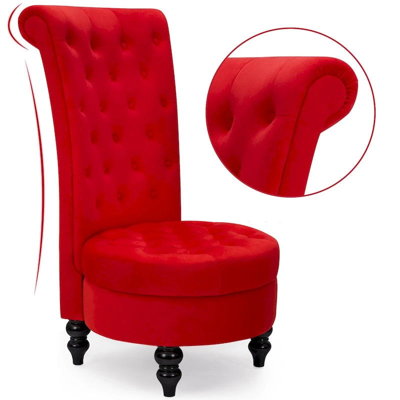 AVAWING Set of 2 Throne Royal Chair Thick Padding and Rubberwood Legs