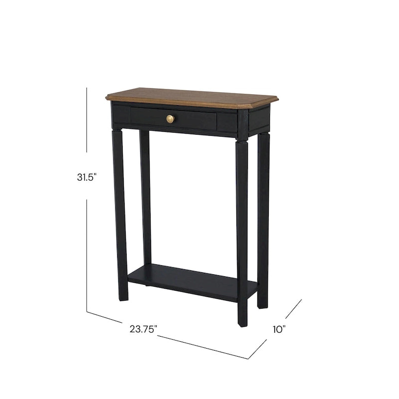 Marnie Two-tone 1-drawer Solid Wood Console Accent Table with Shelf by East at Main