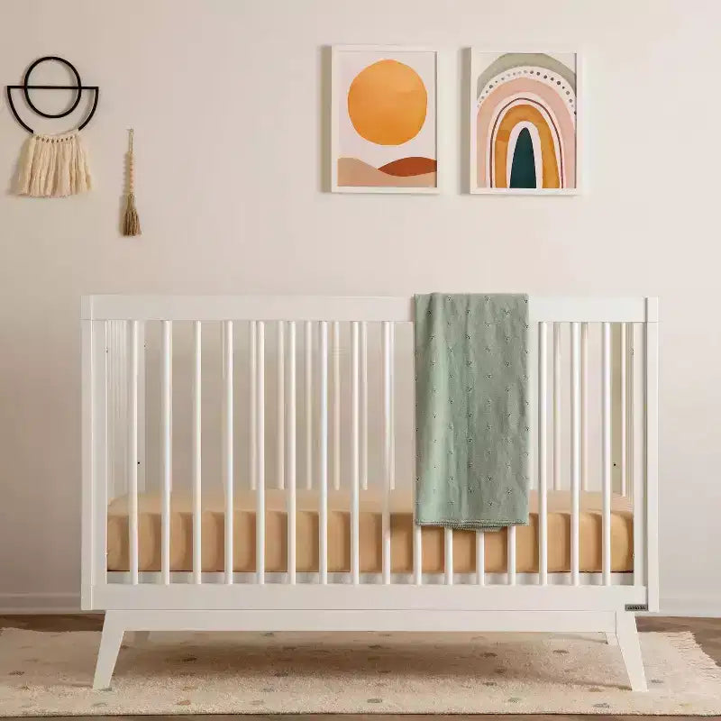 3-in-1 Convertible Crib, Solid European Beechwood, GREENGUARD Gold Certified, Made in Italy