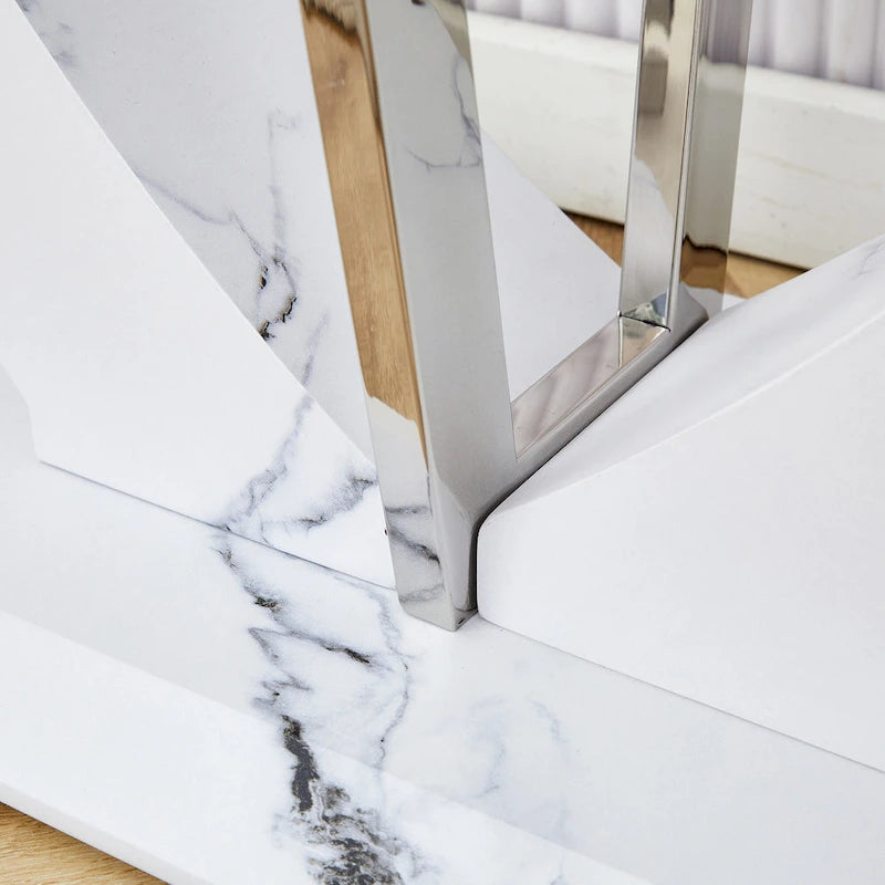 Modern and simple rectangular glass console table
