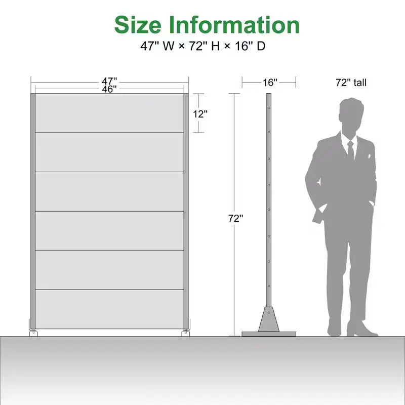 Square 01 Black Galvanized Steel Screen (6-Piece Set)