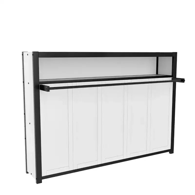 Twin Size Murphy Bed with Shelves, Metal Wall Bed with Foldable Design for Small Space
