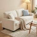 83W Modern 3-Seater Sofa with Deep Seat, Soft Fabric, Wide Armrest, Removable Washable Cushion Cover
