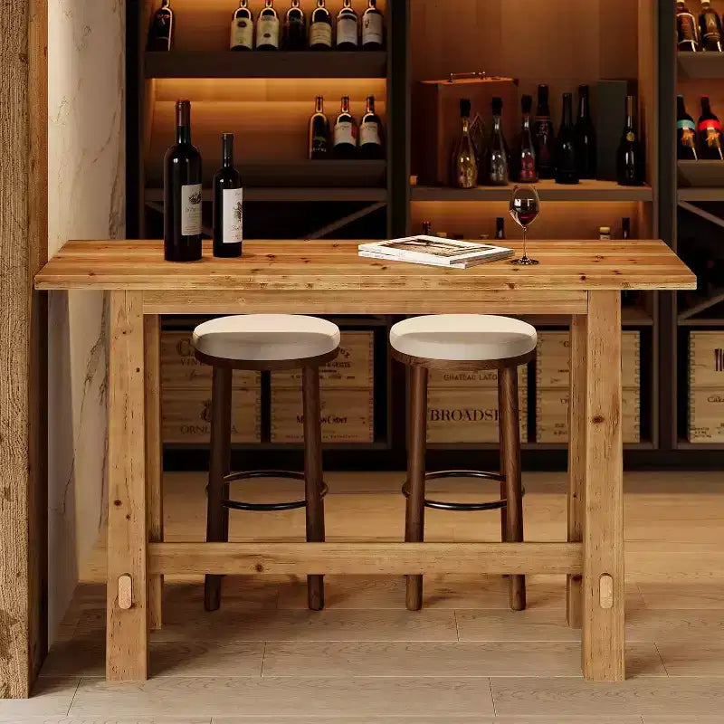 63-Inch Solid Wood Bar Height Pub Table for Kitchen, Caf¨¦ or Restaurant