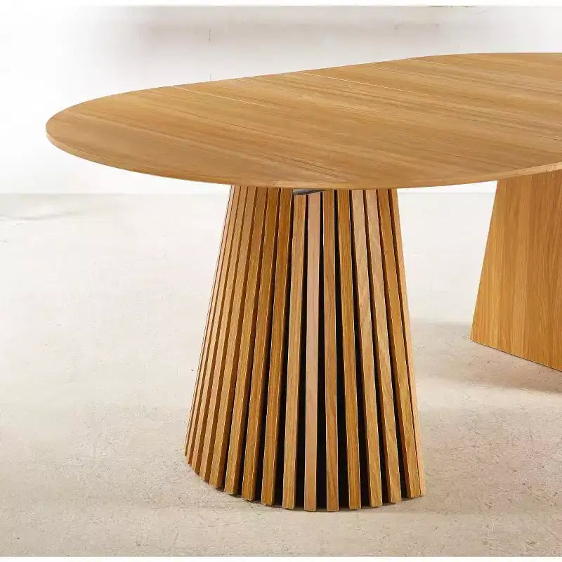 Modern 3-Way Extendable Dining Table, 46 Round Pedestal Table Convertible to 63 & 78.7 Dining Table for Dining Room or Kitchen-Panipeachy